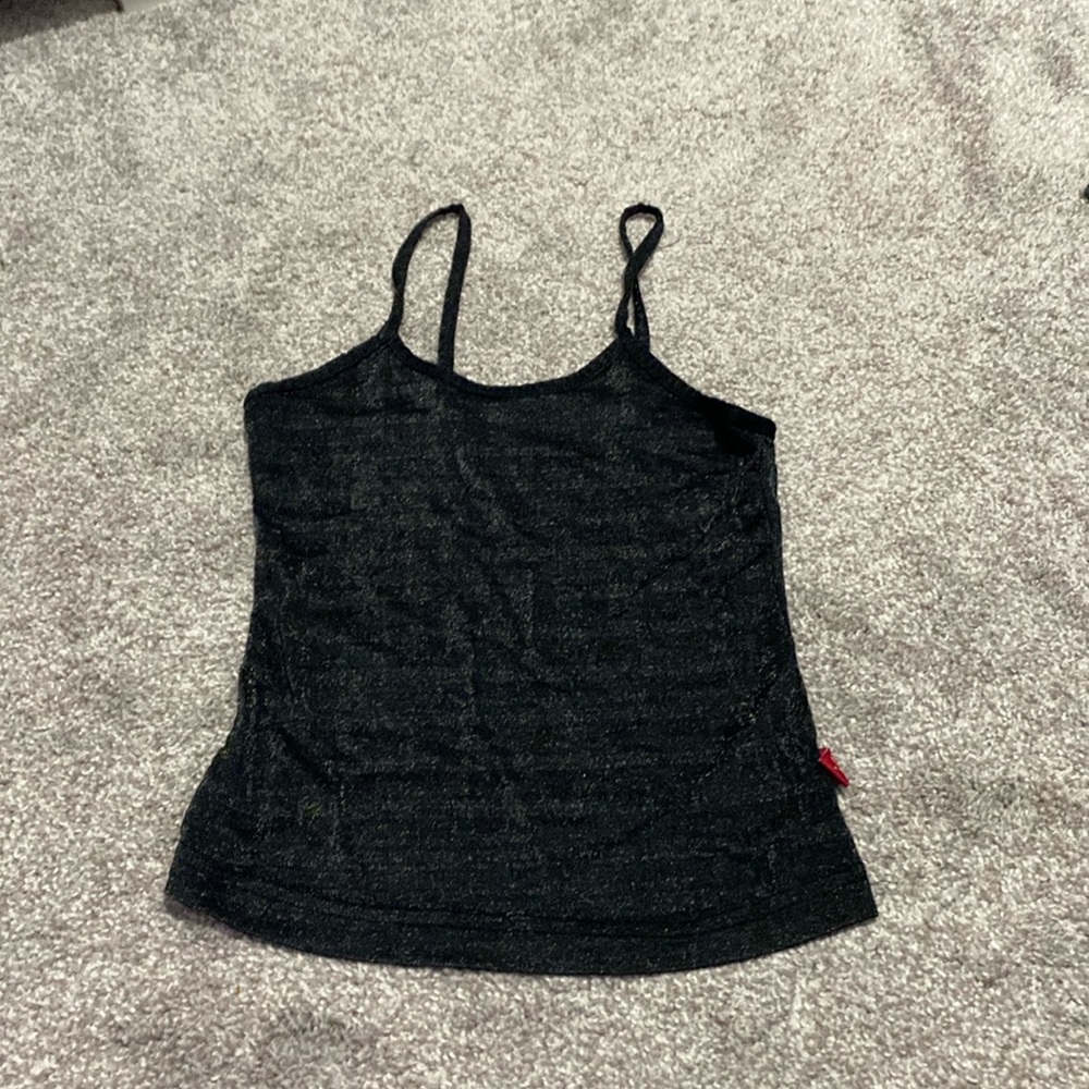 Black glitter tank top